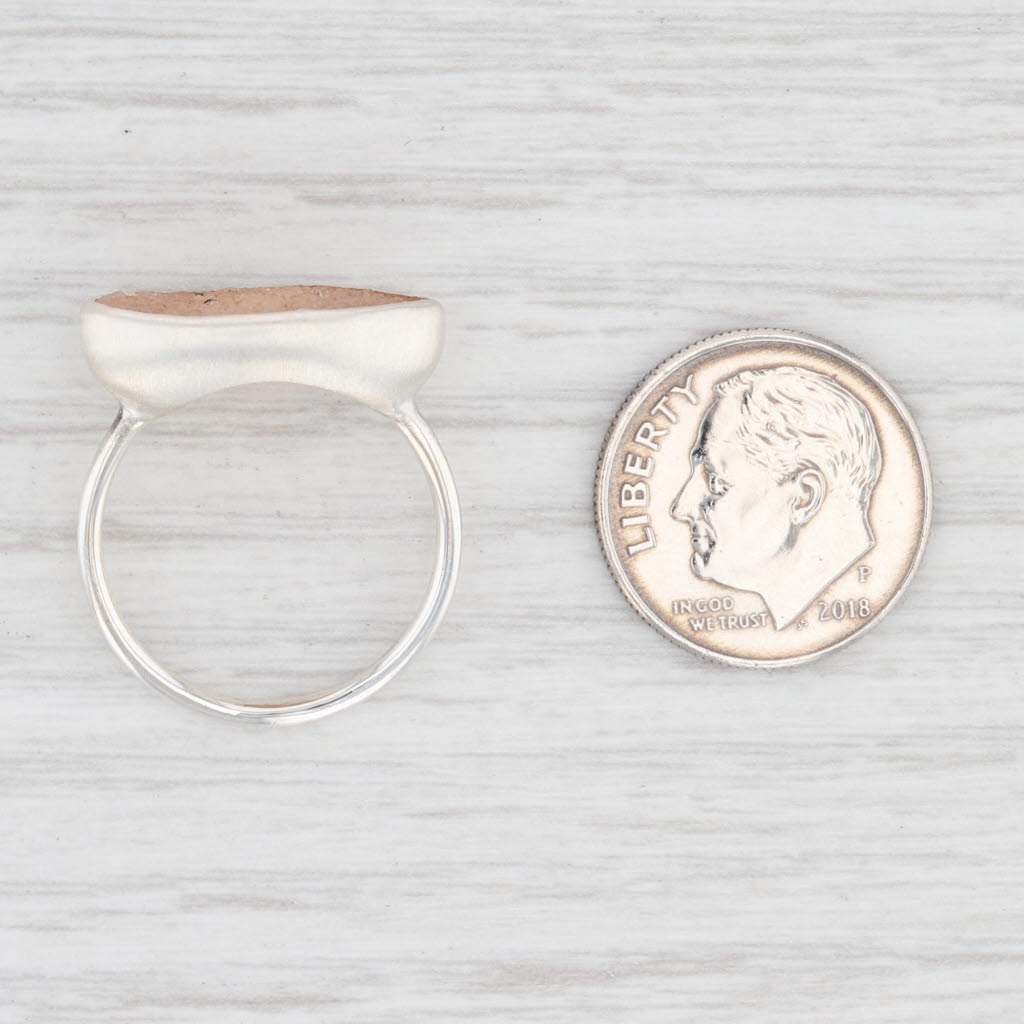 New Nina Nguyen Sand Druzy Quartz Ring Size 7 Sterling Silver Solitaire