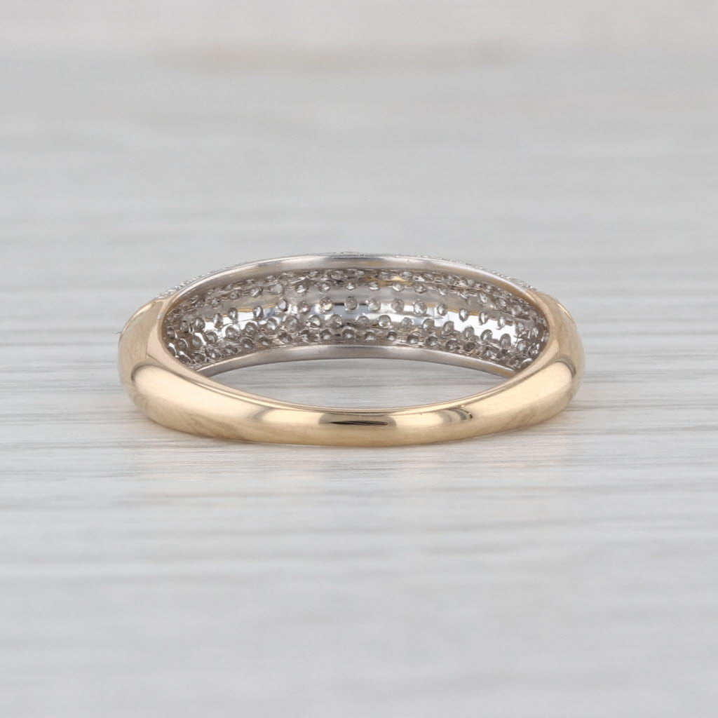 0.25ctw Pave Diamond Band 14k Yellow White Gold Size 7 Stackable Ring