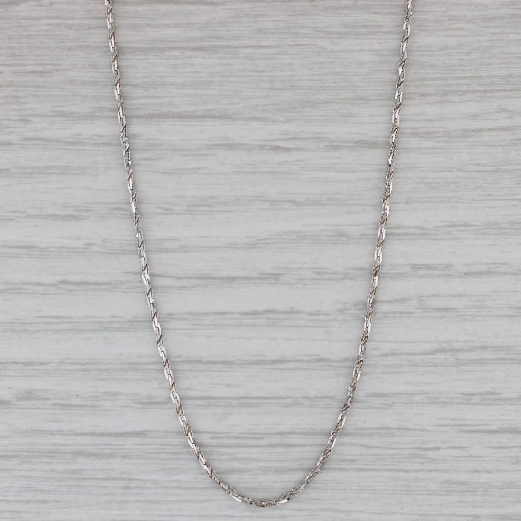 Gray Rope Chain Necklace 18k White Gold 18" 1.2mm Italy