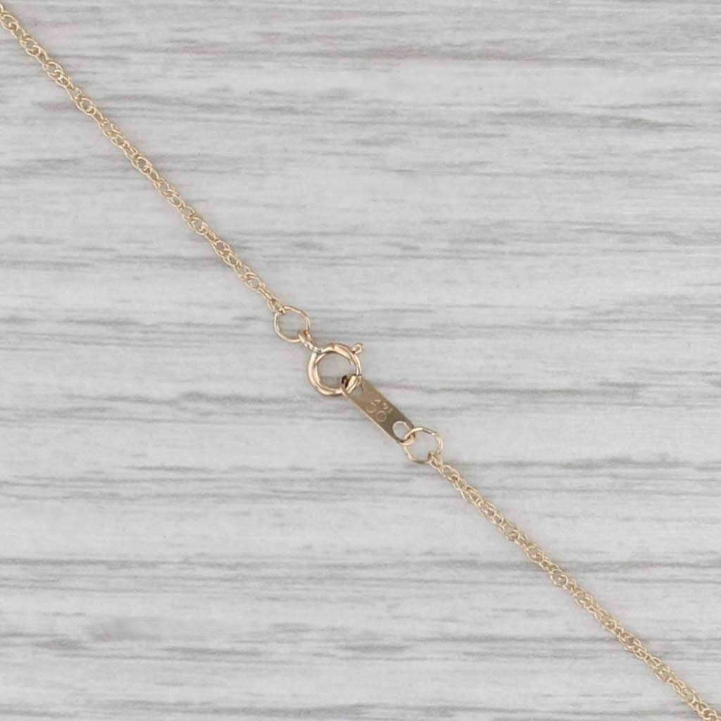 Letter Initial "V" Pendant Necklace 14k Yellwo Gold 18.25" Rope Chain