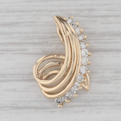 Gray 0.22ctw Diamond Swirl Pendant 14k Yellow Gold Journey