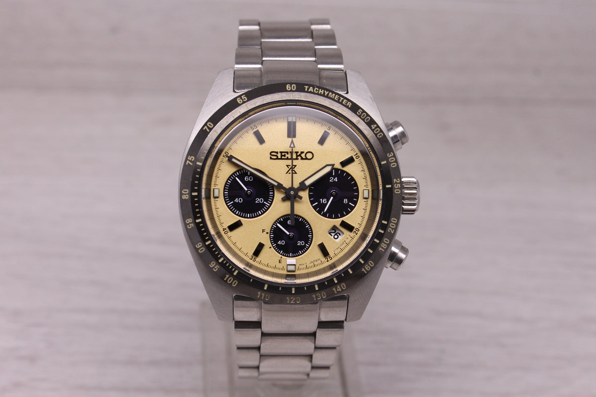 Seiko Prospex Speedtimer Solar Chronograph Watch 39.5mm Steel Date SSC817
