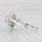 Light Gray Vintage 1.09ctw Diamond Ring 14k White Gold Size 7 Round Cluster