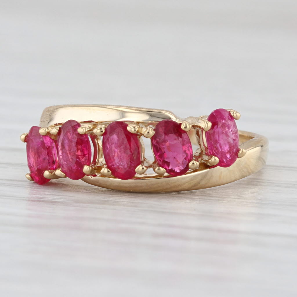 1.25ctw Pink Spinel Bypass Ring 14k Yellow Gold Size 6