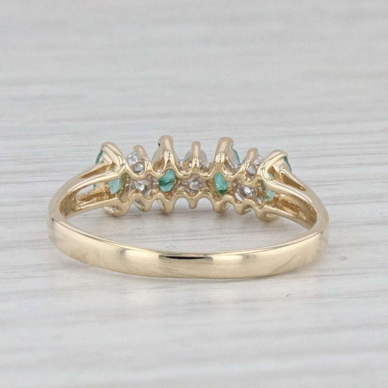0.24ctw Emerald Diamond Ring 14k Yellow Gold Size 6.25 Stackable Wedding Band