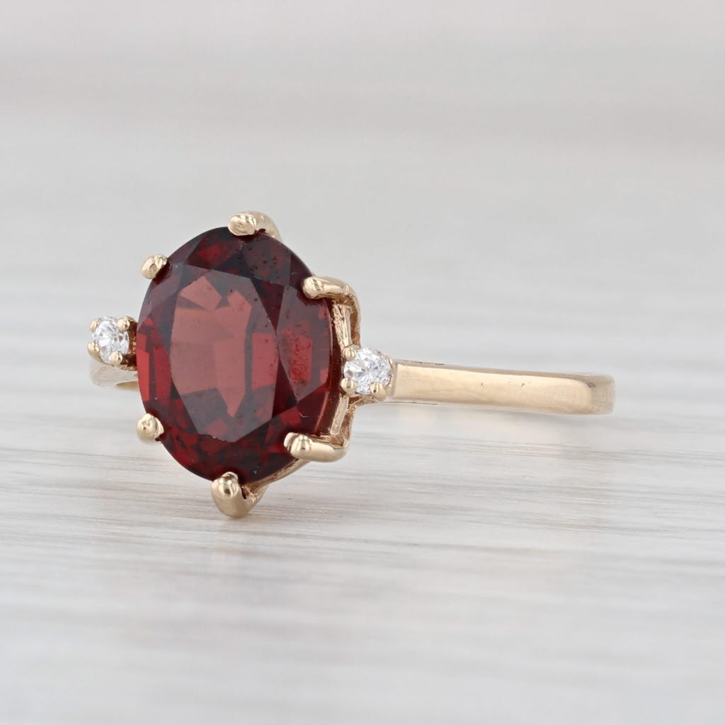 2.53ct Oval Garnet Ring 10k Yellow Gold Size 7.5