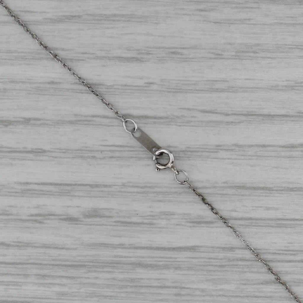 0.23ctw Diamond Open Heart Pendant Necklace 14k White Gold 18.25" Rope Chain