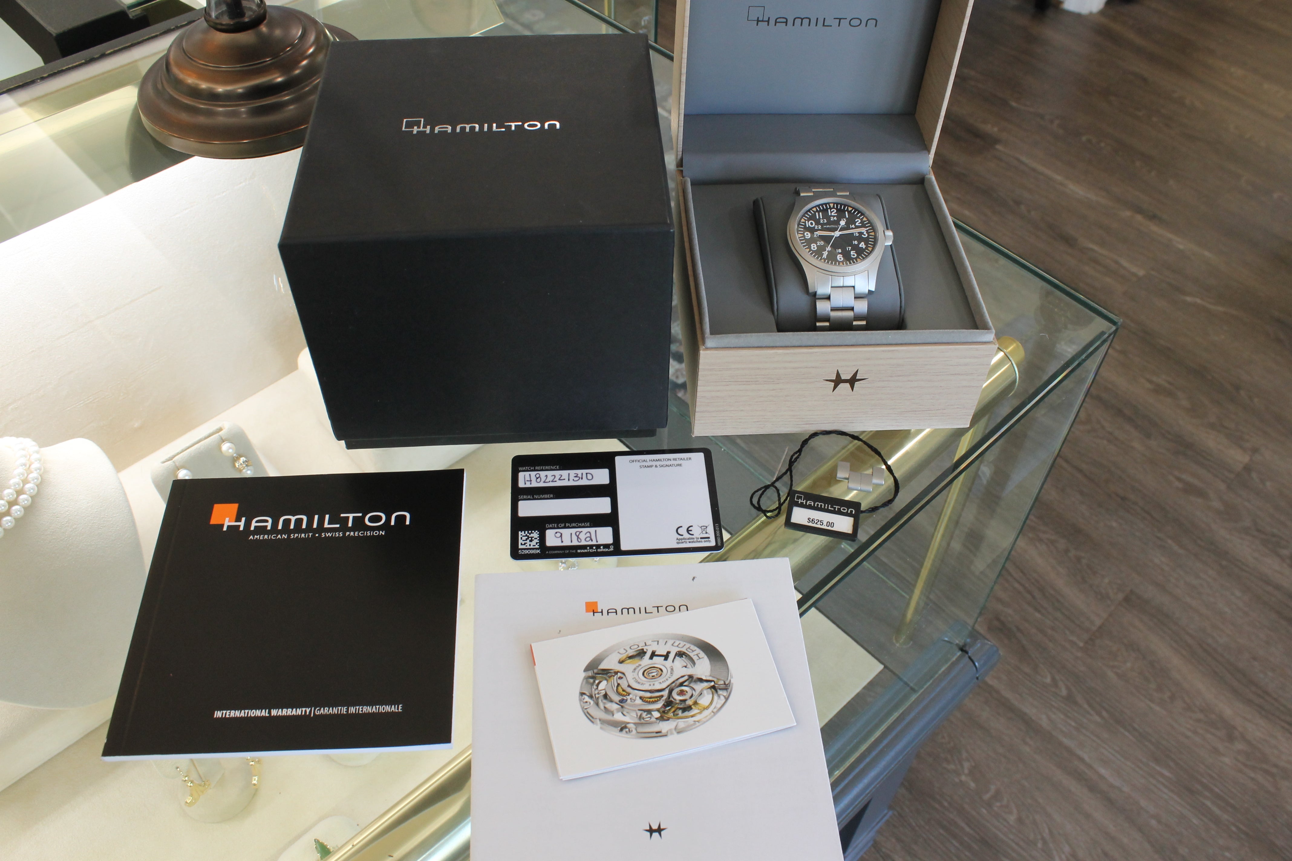 Hamilton Khaki Field Mechanical Mens Watch 42mm Steel Military Swiss H695290 Box