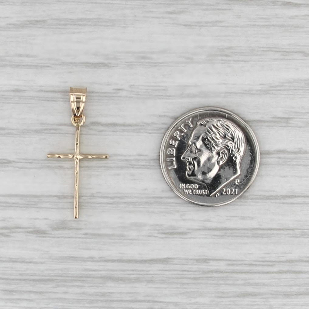 Small Cross Pendant 14k Yellow Gold Drop