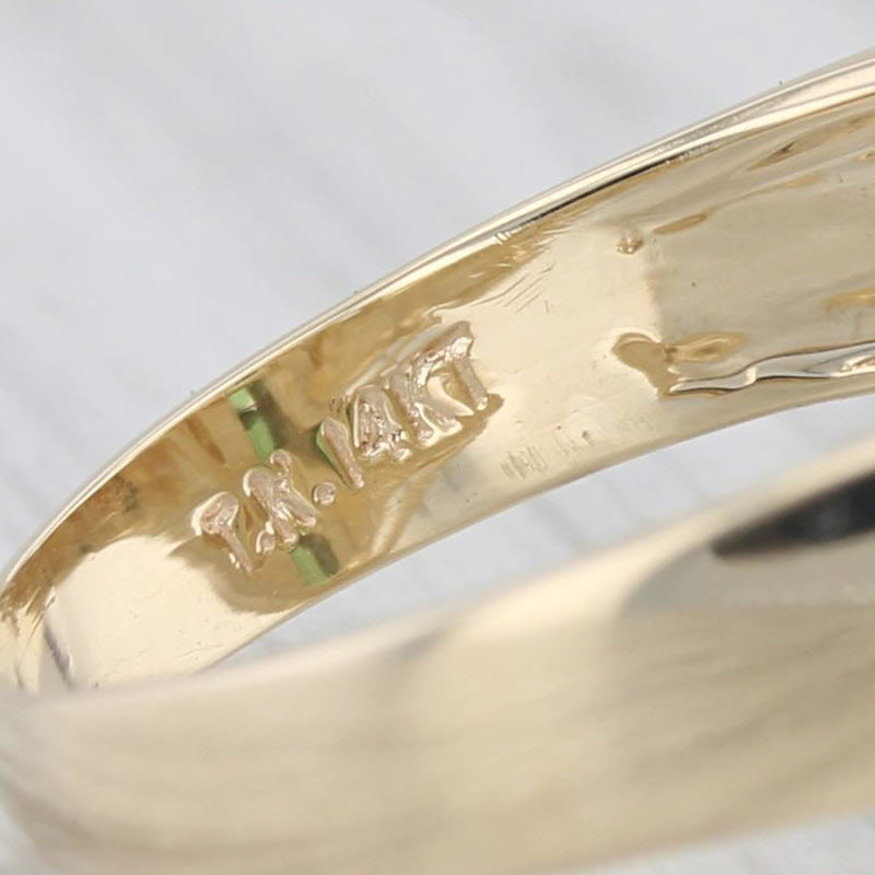 0.87ctw Green Tourmaline Diamond Ring 14k Yellow Gold Size 7.75