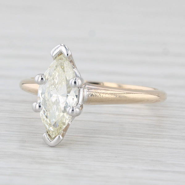 1.01ct Marquise Diamond Solitaire Engagement Ring 14k Gold Size 6.5 IGI