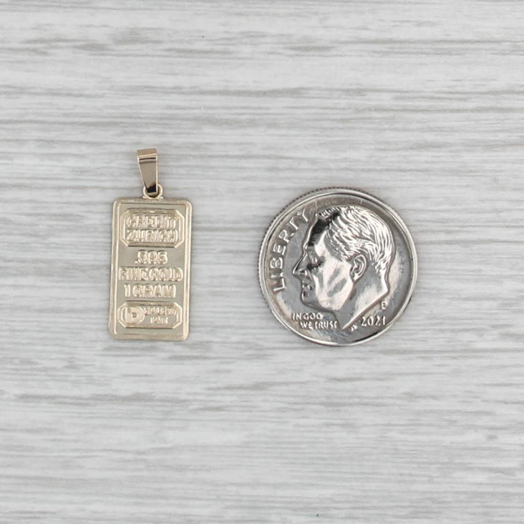 Credit Zurich Dalow 1 Gram Fine Gold Bar Pendant 14k Yellow Gold Small Charm