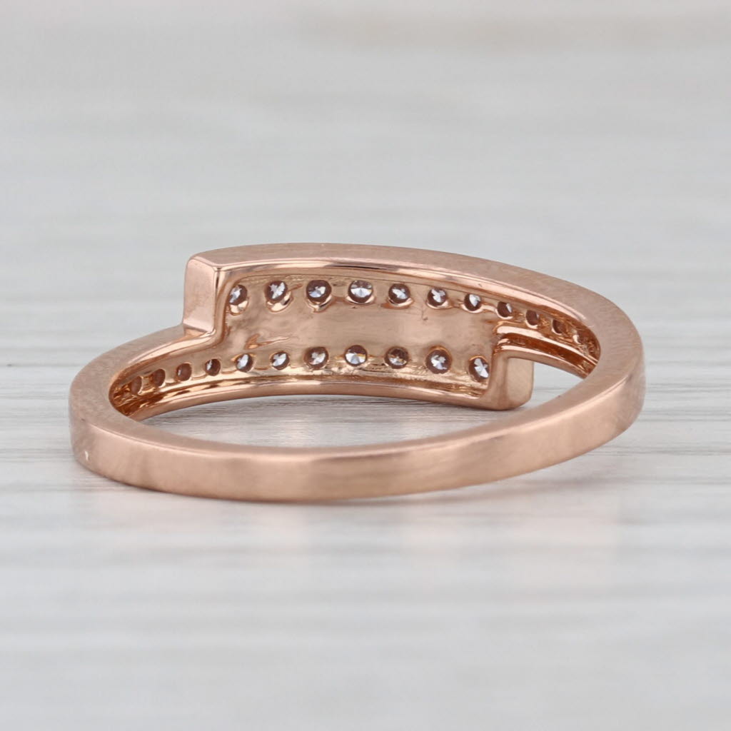 0.16ctw Diamond Bypass Ring 18k Rose Gold Size 7.25 Stackable