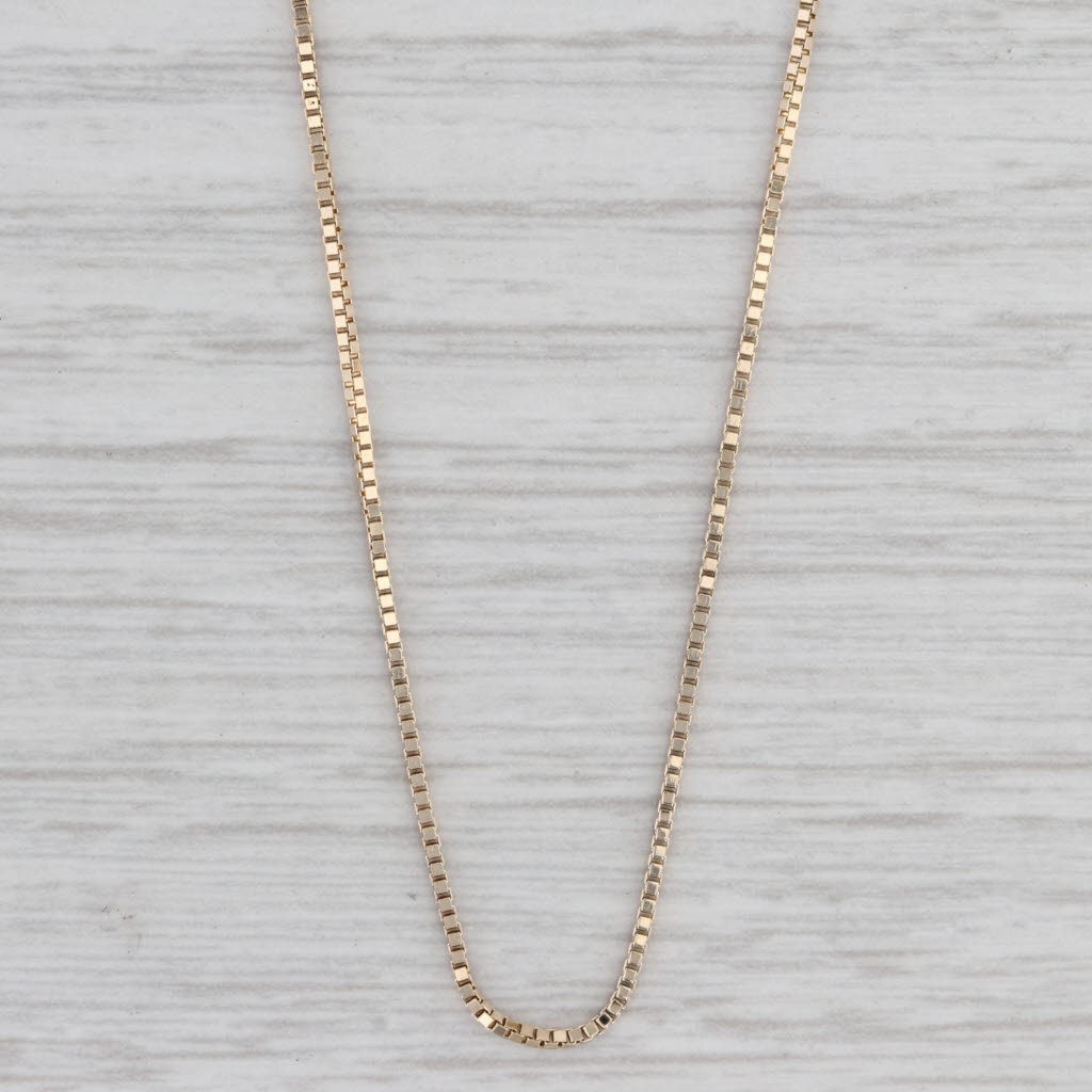 Gray 18" 0.8mm Box Chain Necklace 14k Yellow Gold