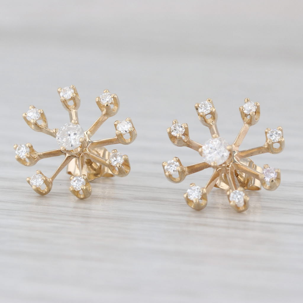 0.45ctw Diamond Stud Enhancer Earrings 14k Yellow Gold Changeable Studs