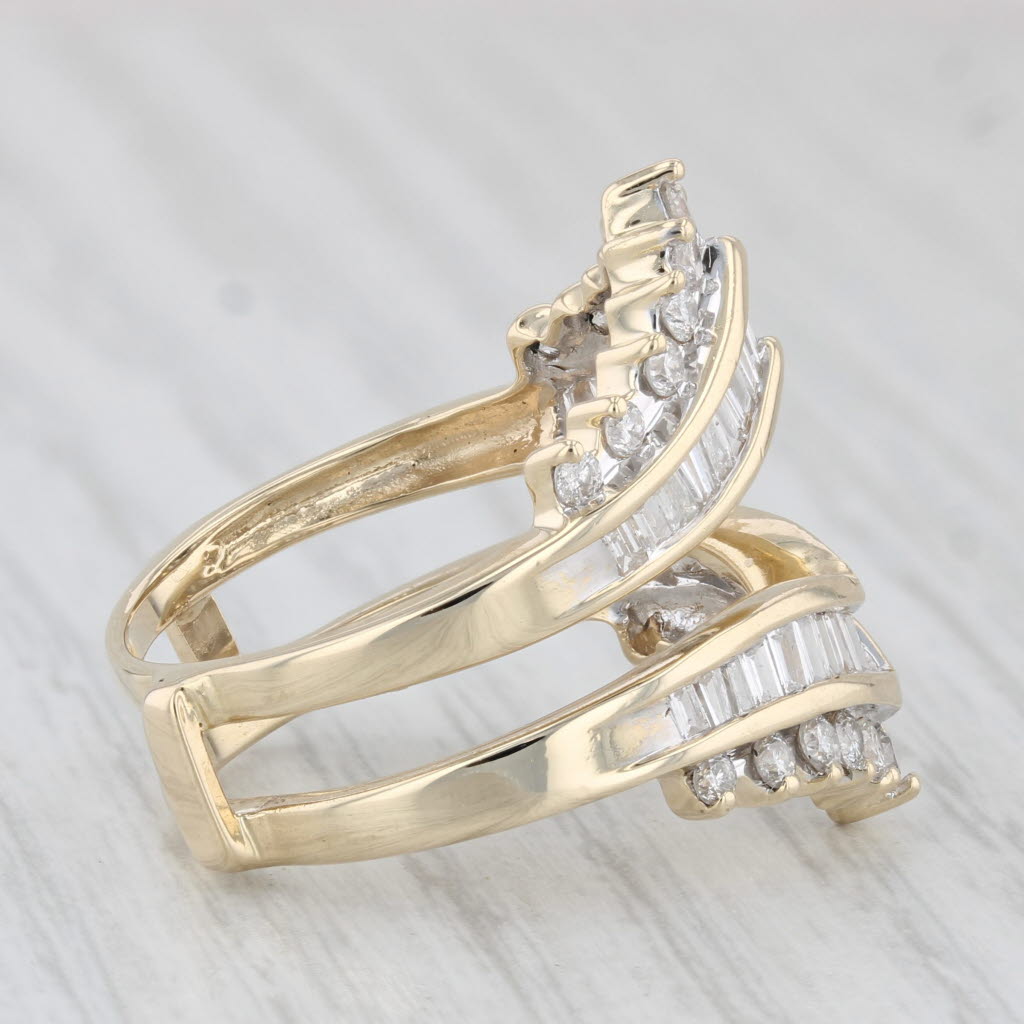 Light Gray 1.05ctw Diamond Ring Jacket Guard 14k Yellow Gold Size 7.25 Bridal