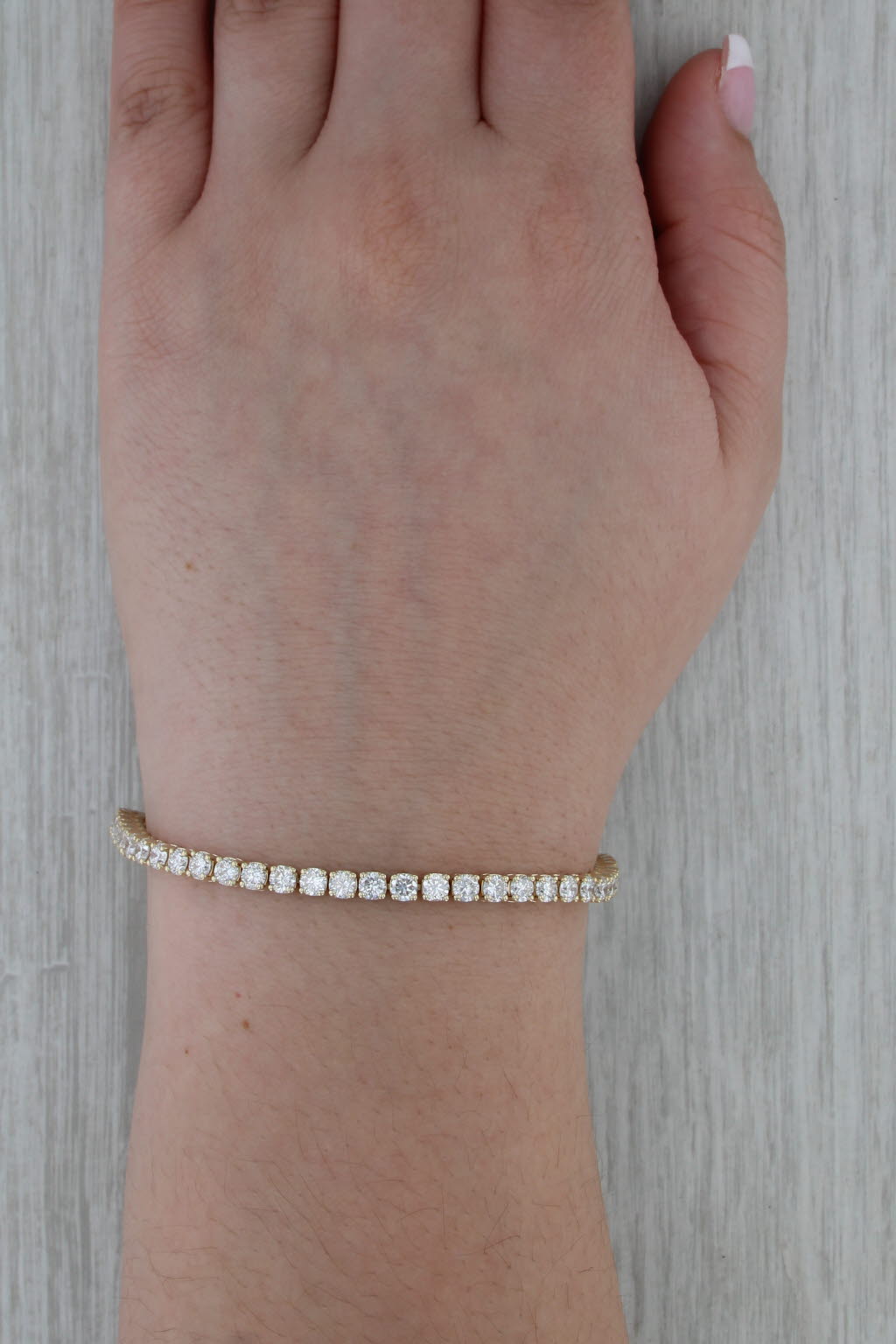 New 7.73ctw Lab Grown Diamond Tennis Bracelet 14k Yellow Gold 7" 3.5mm VS2 F-G