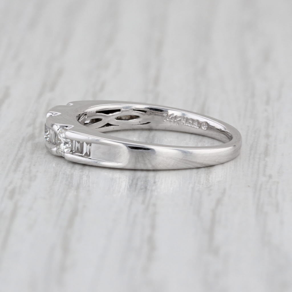 0.47ctw Diamond Wedding Ring 14k White Gold Stackable Band