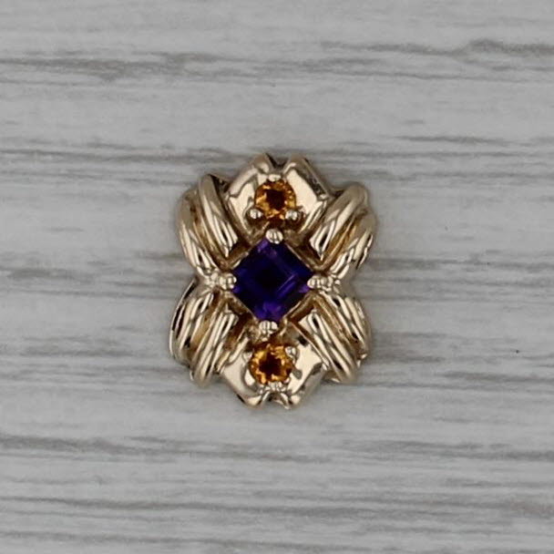 Richard Klein 0.44ctw Amethyst Citrine Slide Bracelet Charm 14k Gold KLJCI