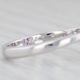 Light Gray 0.94ctw Amethyst Diamond Ring 14k White Gold Size 6 Bypass