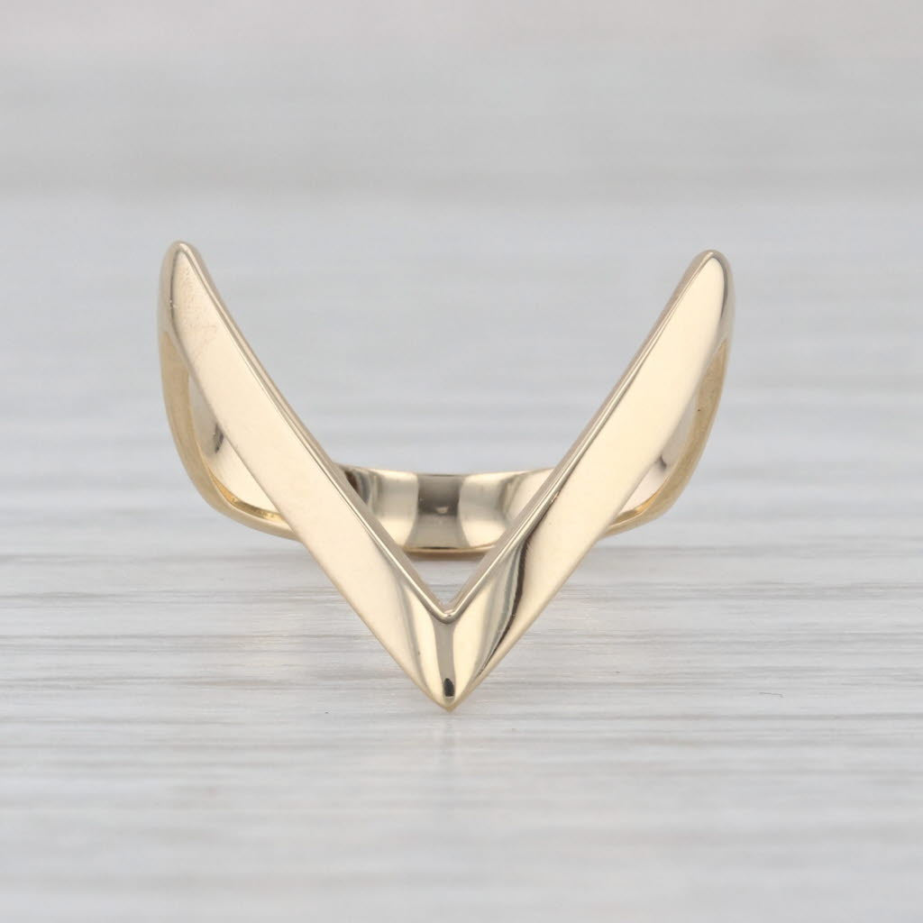 Contoured V Ring 14k Yellow Gold Size 6.75