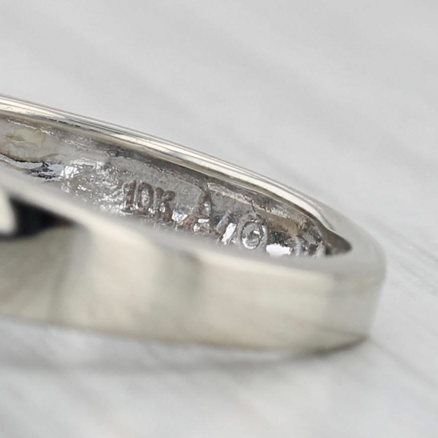 Gray 0.84ctw Blue Sapphire Diamond Bypass Ring 10k White Gold Size 7