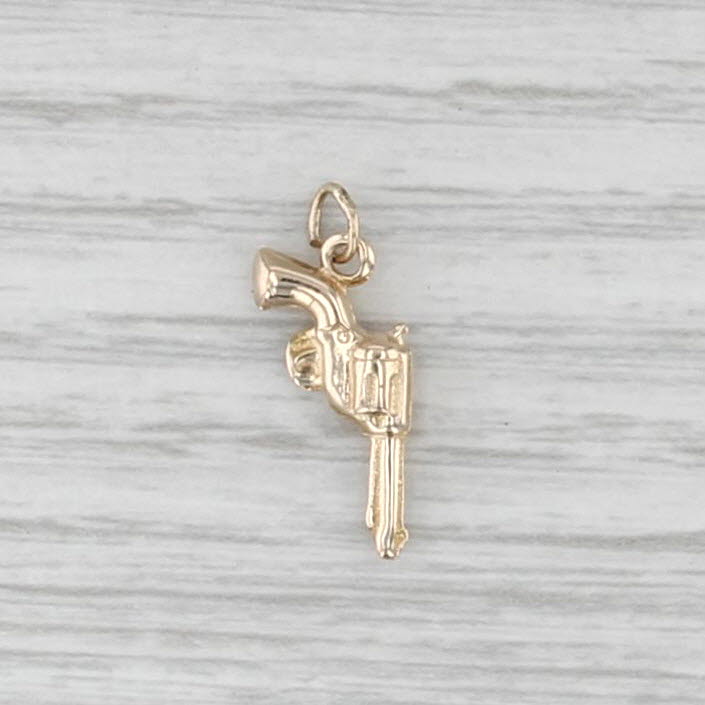 Small Handgun Charm 10k Yellow Gold Pendant