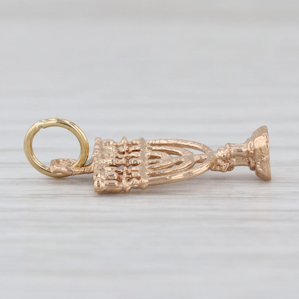 Hannukah Charm 14k Yellow Gold Hebrew Judaica Pendant