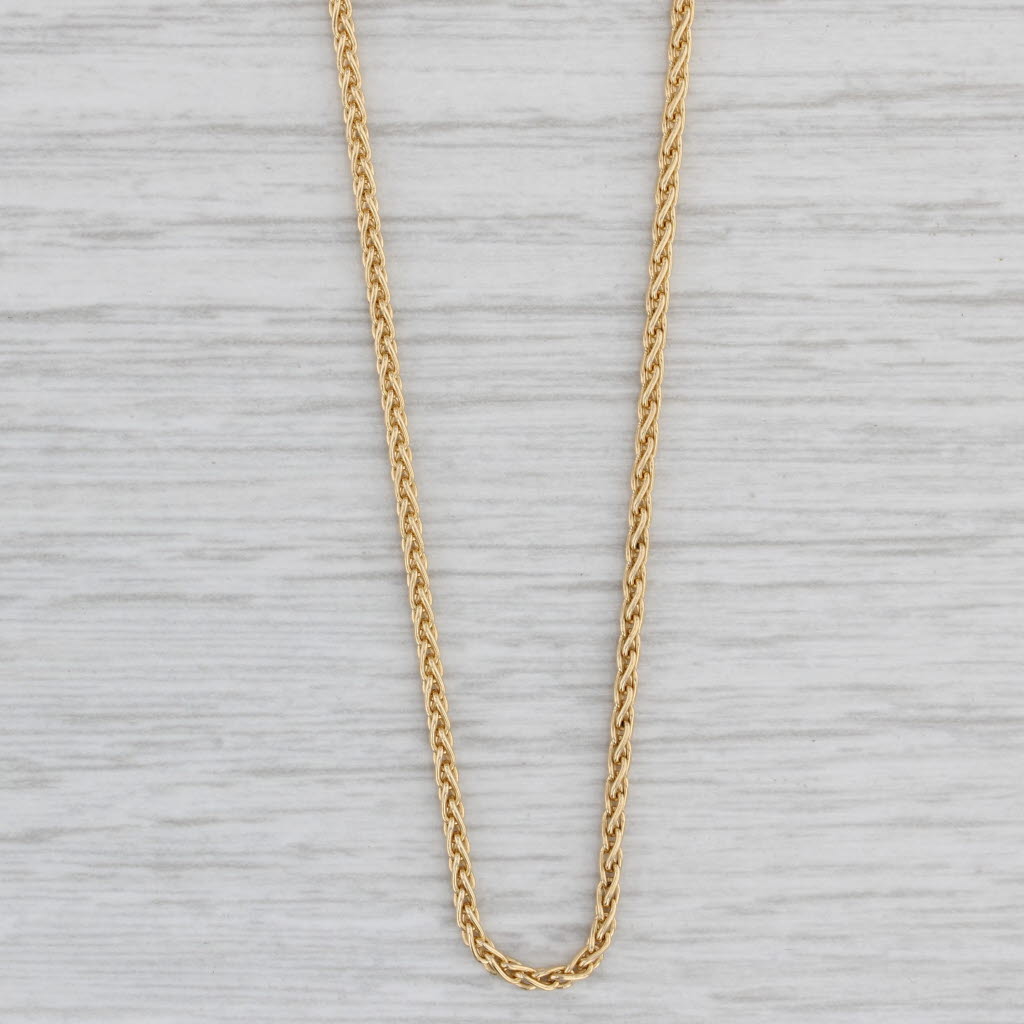 Light Gray 18" 1.5mm Wheat Chain Necklace 18k Yellow Gold