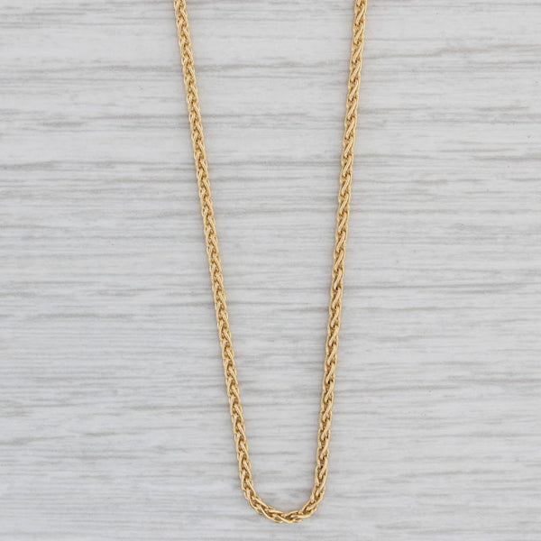 Light Gray 18" 1.5mm Wheat Chain Necklace 18k Yellow Gold