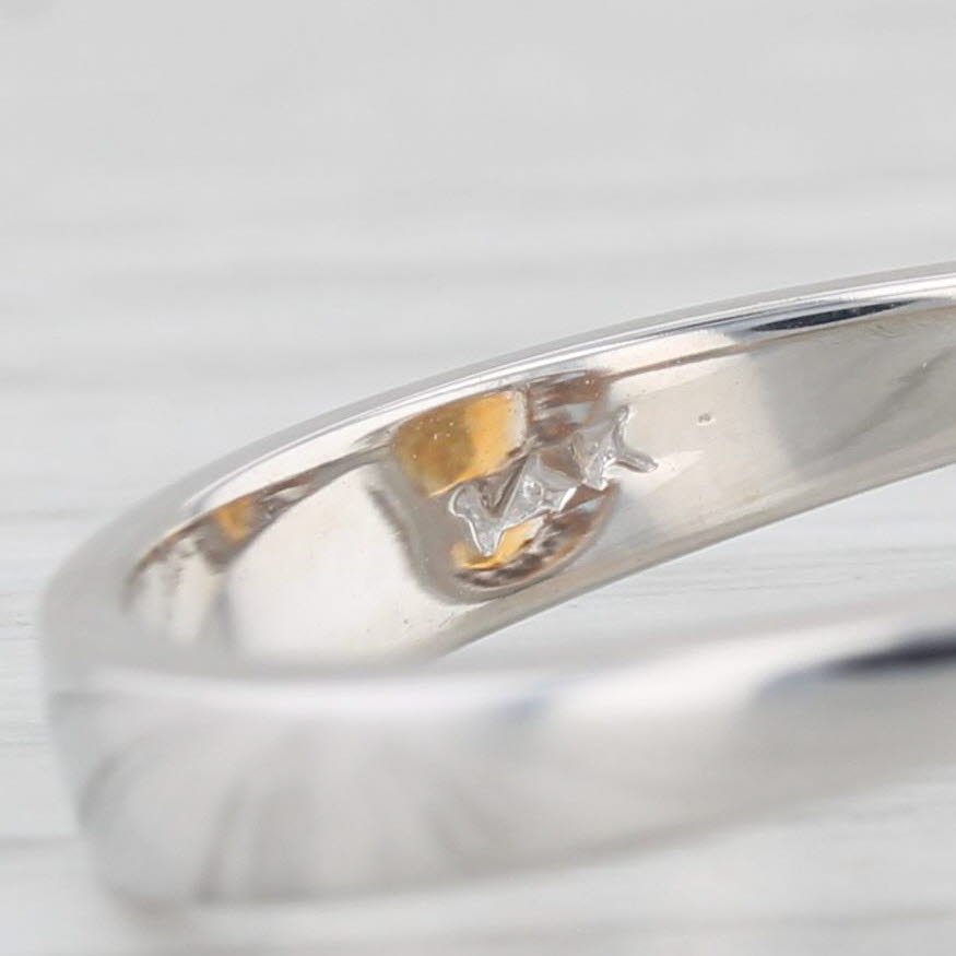 Light Gray 5.20ctw Orange Citrine Diamond Halo Ring 14k White Gold Size 7.75-8