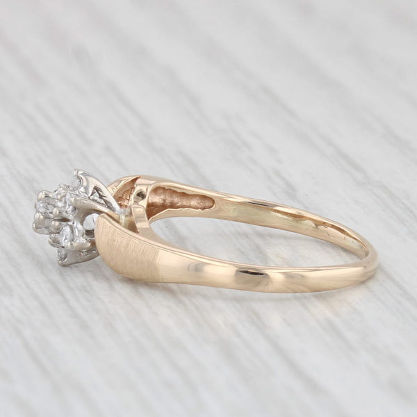 VS2 Diamond Flower Engagement Ring 14k Yellow Gold Size 4.25