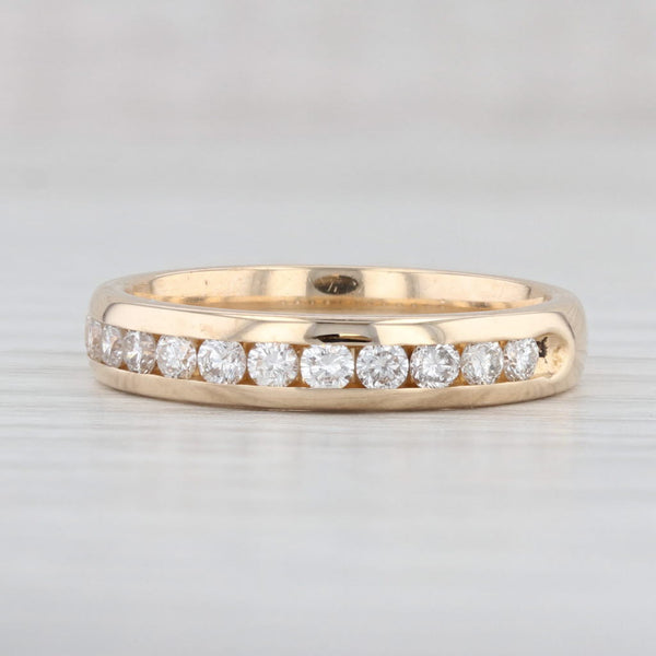 Light Gray 0.50ctw Diamond Wedding Band 14k Yellow Gold Size 7 Stackable Anniversary Ring