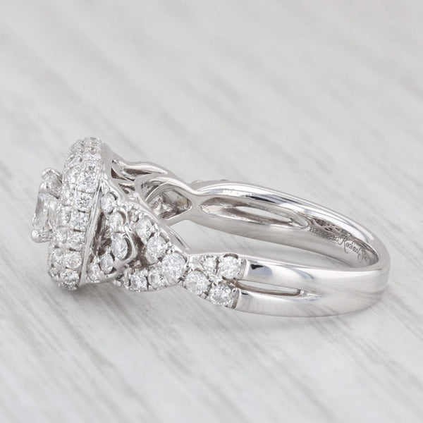 1.24 ctw Princess Diamond Double Halo Engagement Ring 14K White Gold Size 7