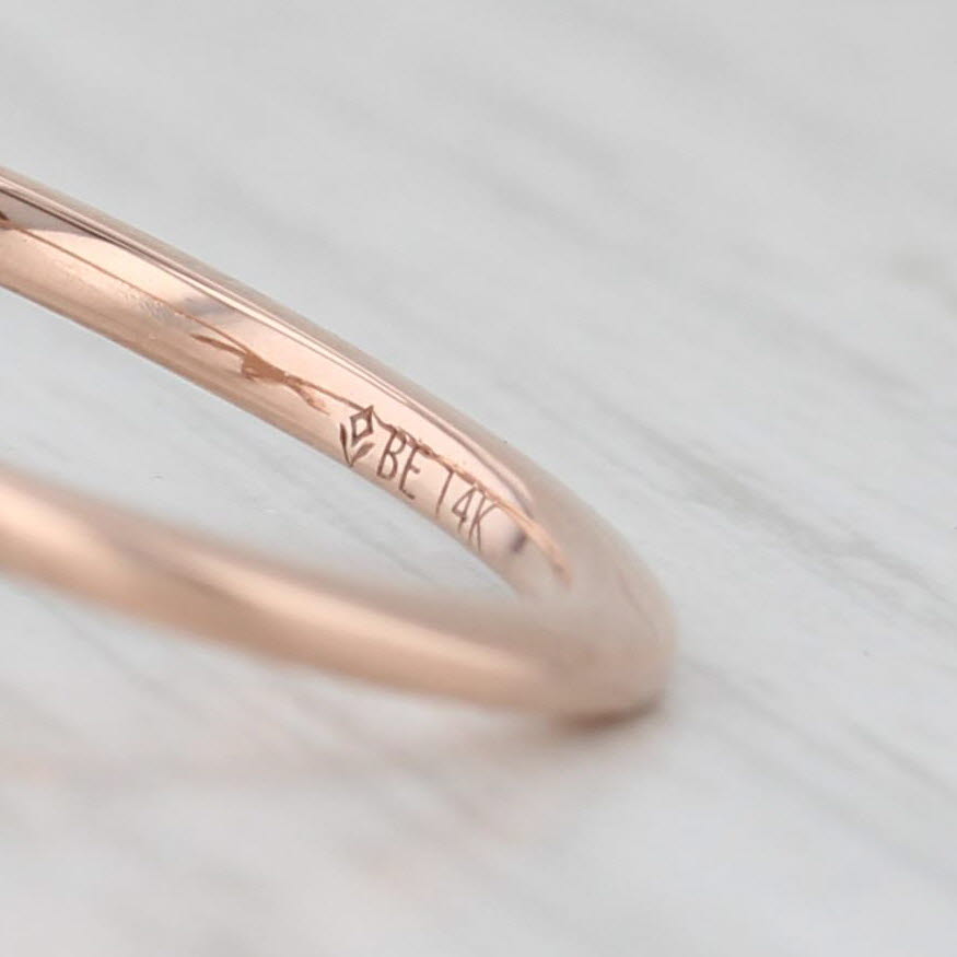 Light Gray Brilliant Earth Abelia Diamond 3-Stone Contoured Ring 14k Rose Gold Bridal