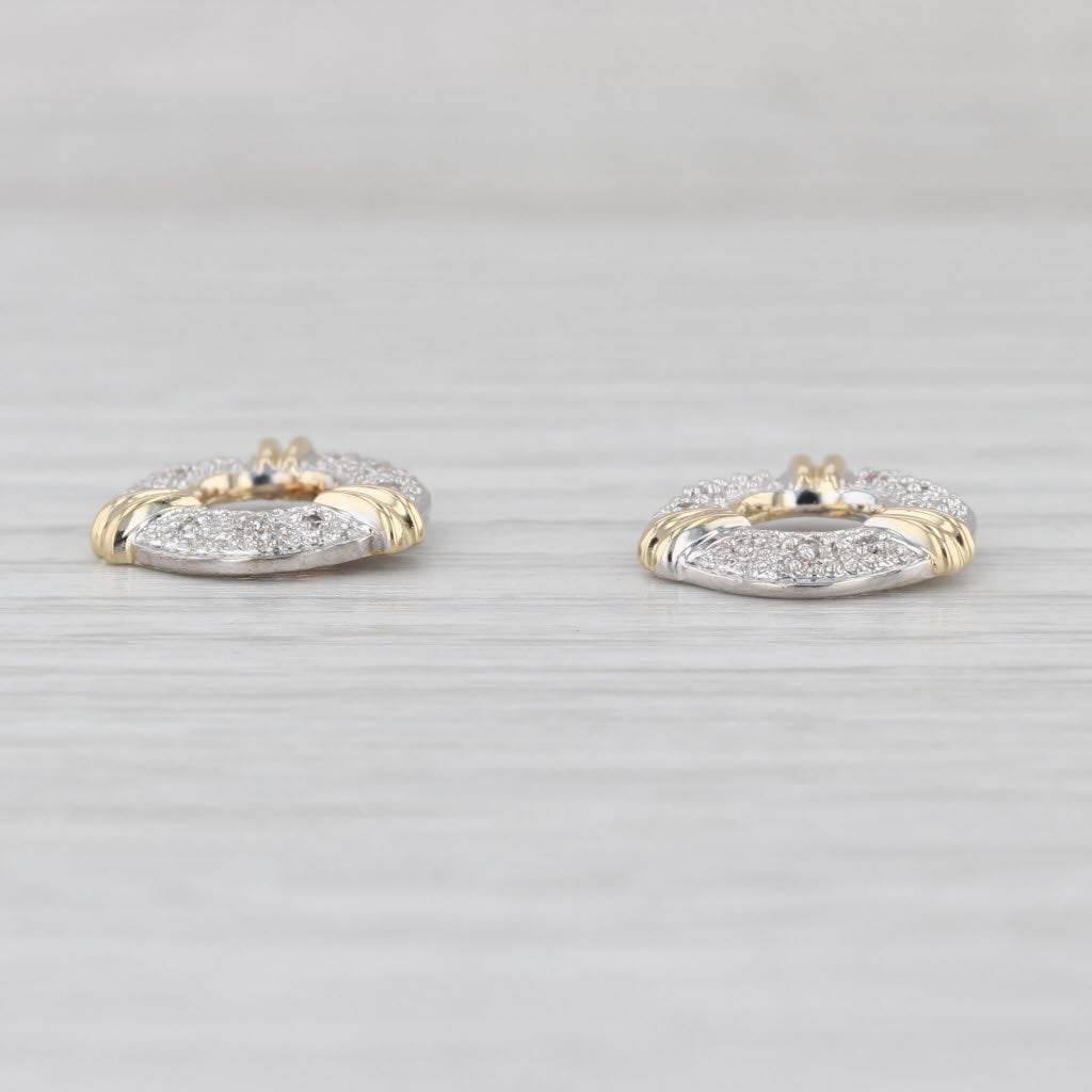 Diamond Accented Earring Enhancers 14k White Yellow Gold for Studs