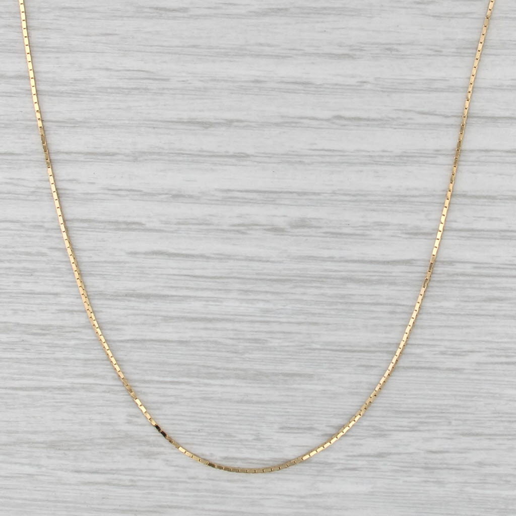 23.75" 0.6mm Box Chain Necklace 14k Yellow Gold Italian