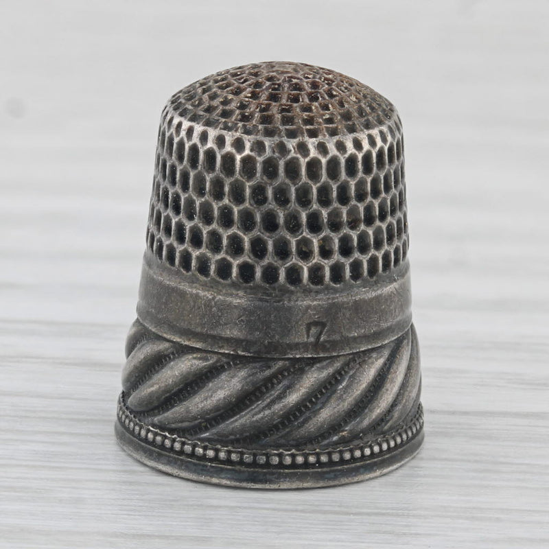 Antique Thimble Sterling Silver Sewing Collectible Keepsake