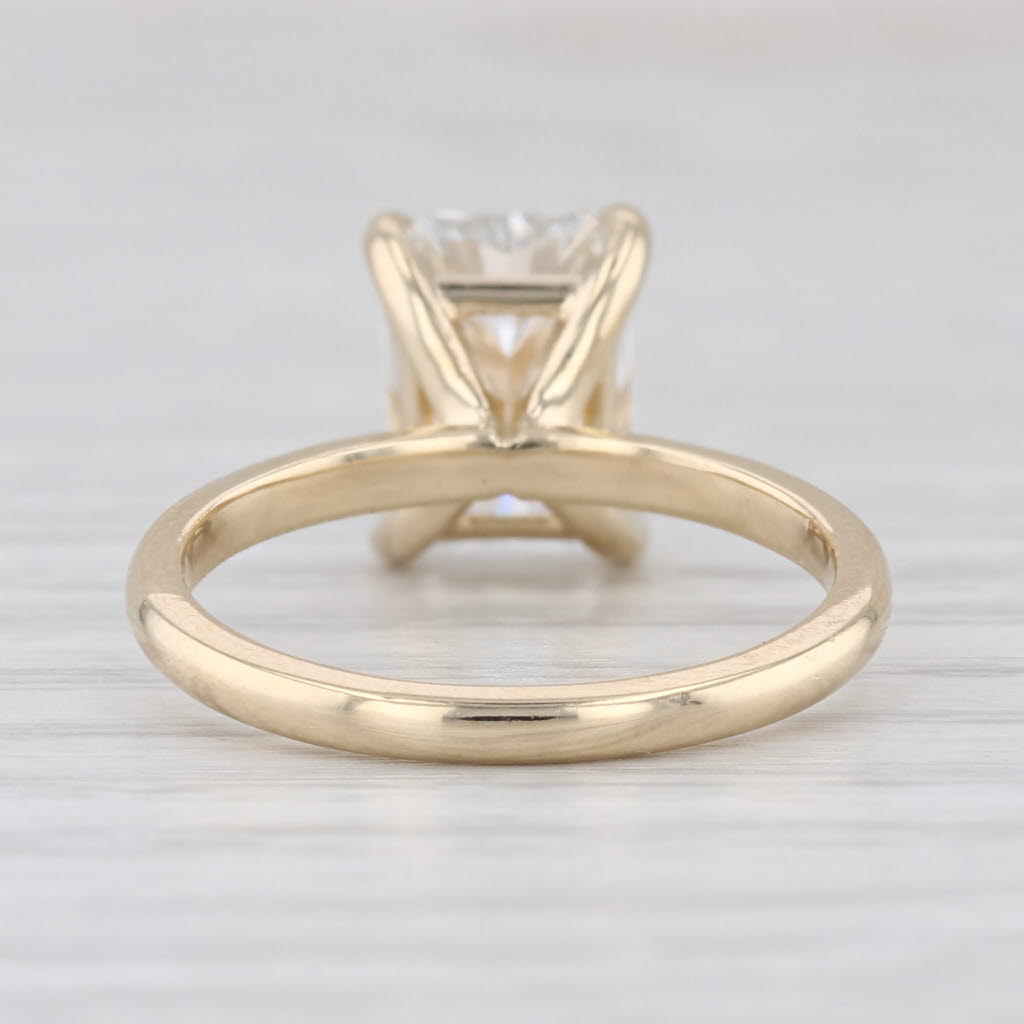 New 2.59ct Lab Grown Diamond Solitaire Ring 14k Yellow Gold Size 6.75 E VS1