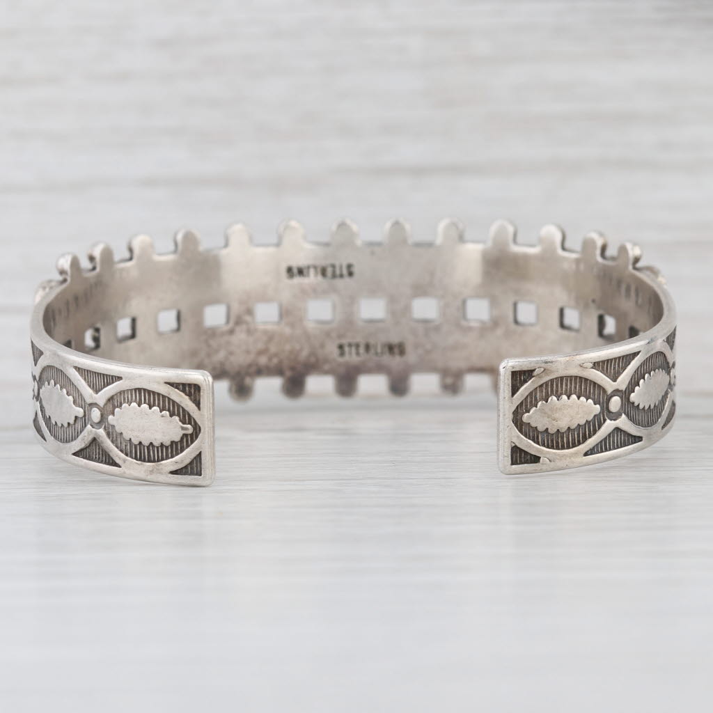 Vintage Imitation Turquoise Cuff Bracelet Sterling Silver Native American