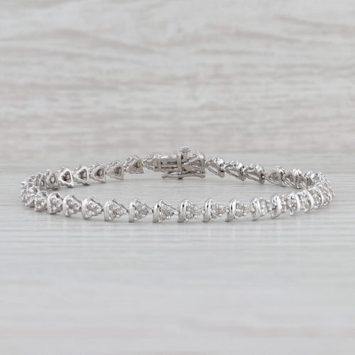 Gray 0.60ctw Diamond Tennis Bracelet 10k White Gold 7" 4.6mm