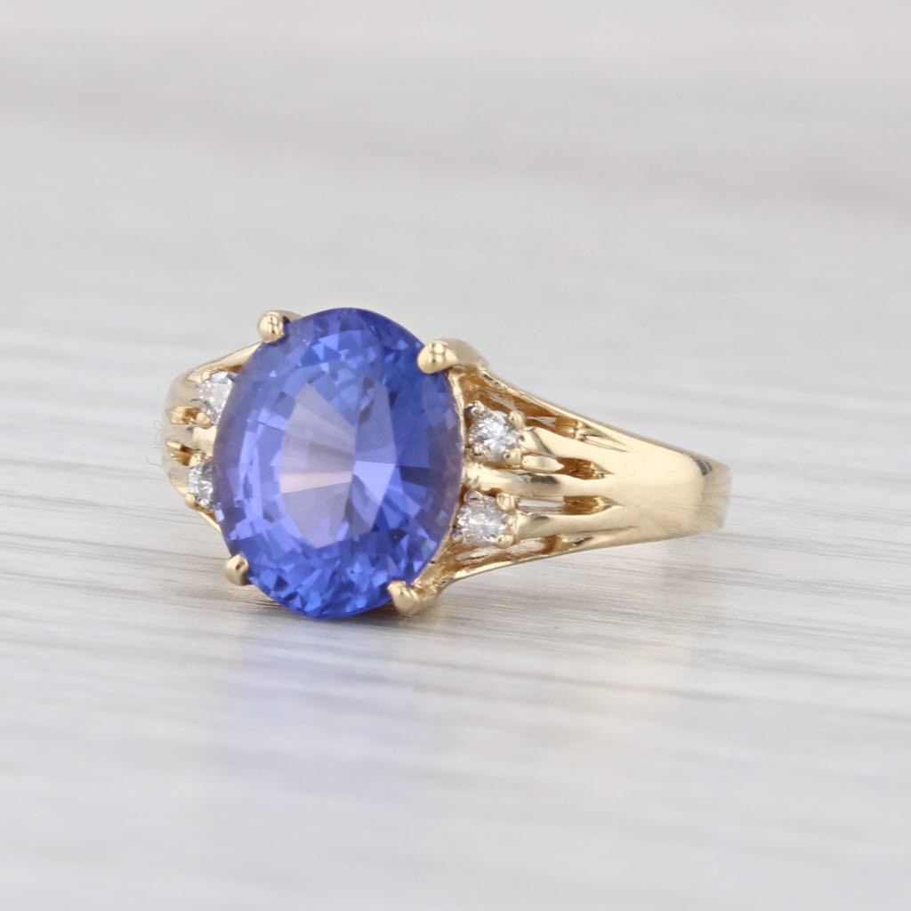 3.32ctw Oval Tanzanite Diamond Ring 14k Yellow Gold Size 5.25