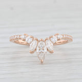 0.55ctw Moissanite Ring 18k Rose Gold Contoured Stackable Wedding Band Size 5.25