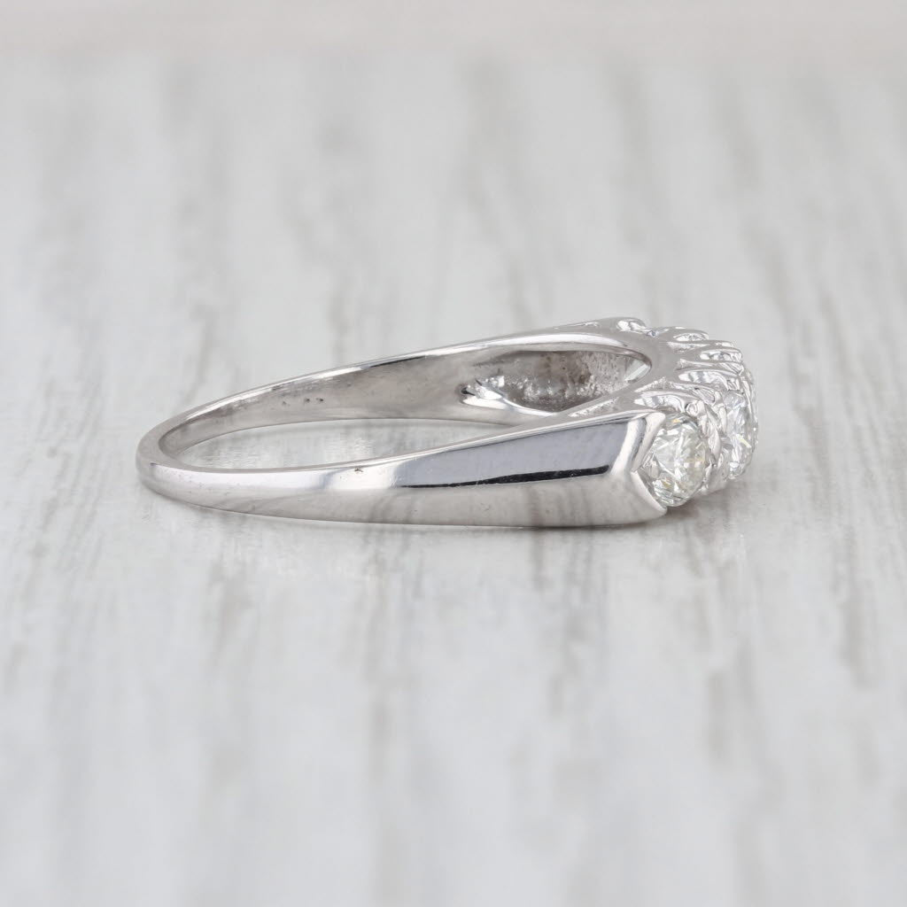 0.74ctw Diamond Anniversary Band 14k White Gold Wedding Ring Size 9 Stackable