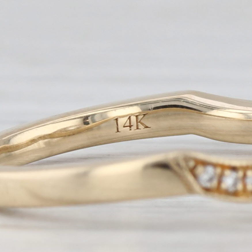 0.93ctw Diamond Halo Engagement Ring Contoured Wedding Band 14k Gold Neil Lane