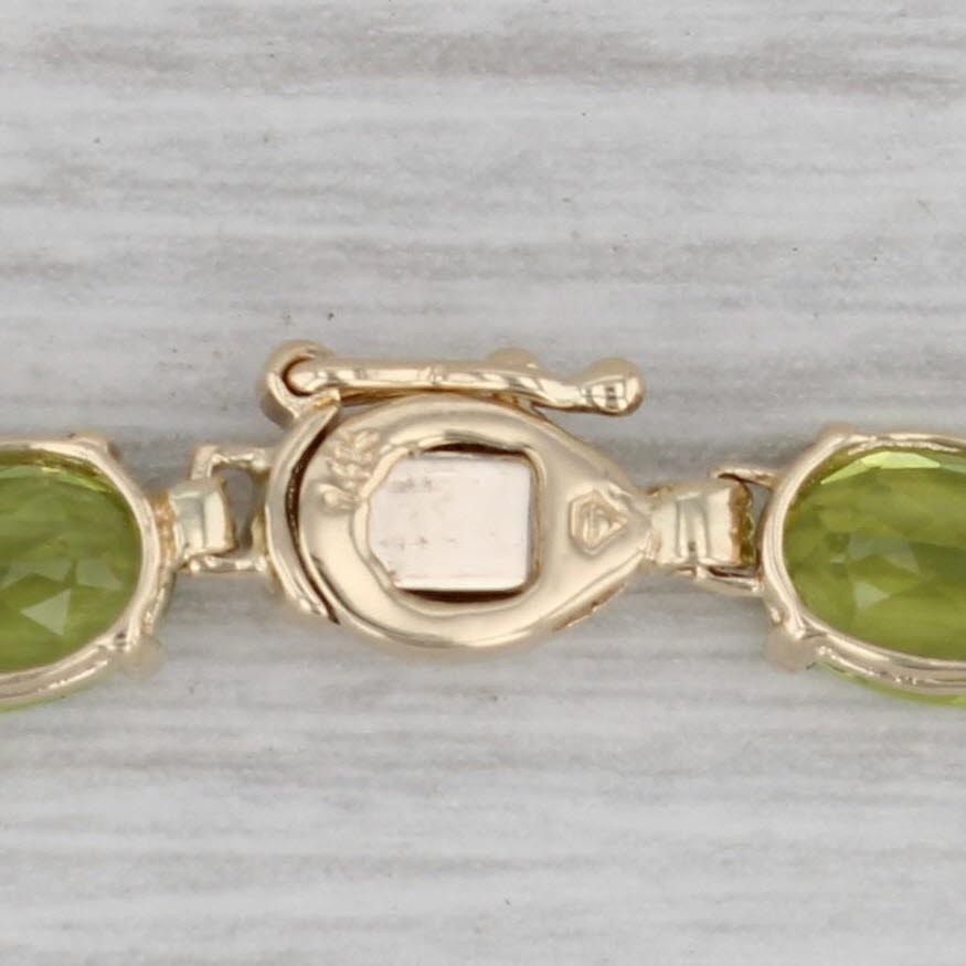 Gray 17ctw Peridot Tennis Bracelet 14k Yellow Gold 7" 5mm