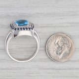 Le Vian Topaz Sapphire Diamond Halo Ring 14k White Gold Size 6.75