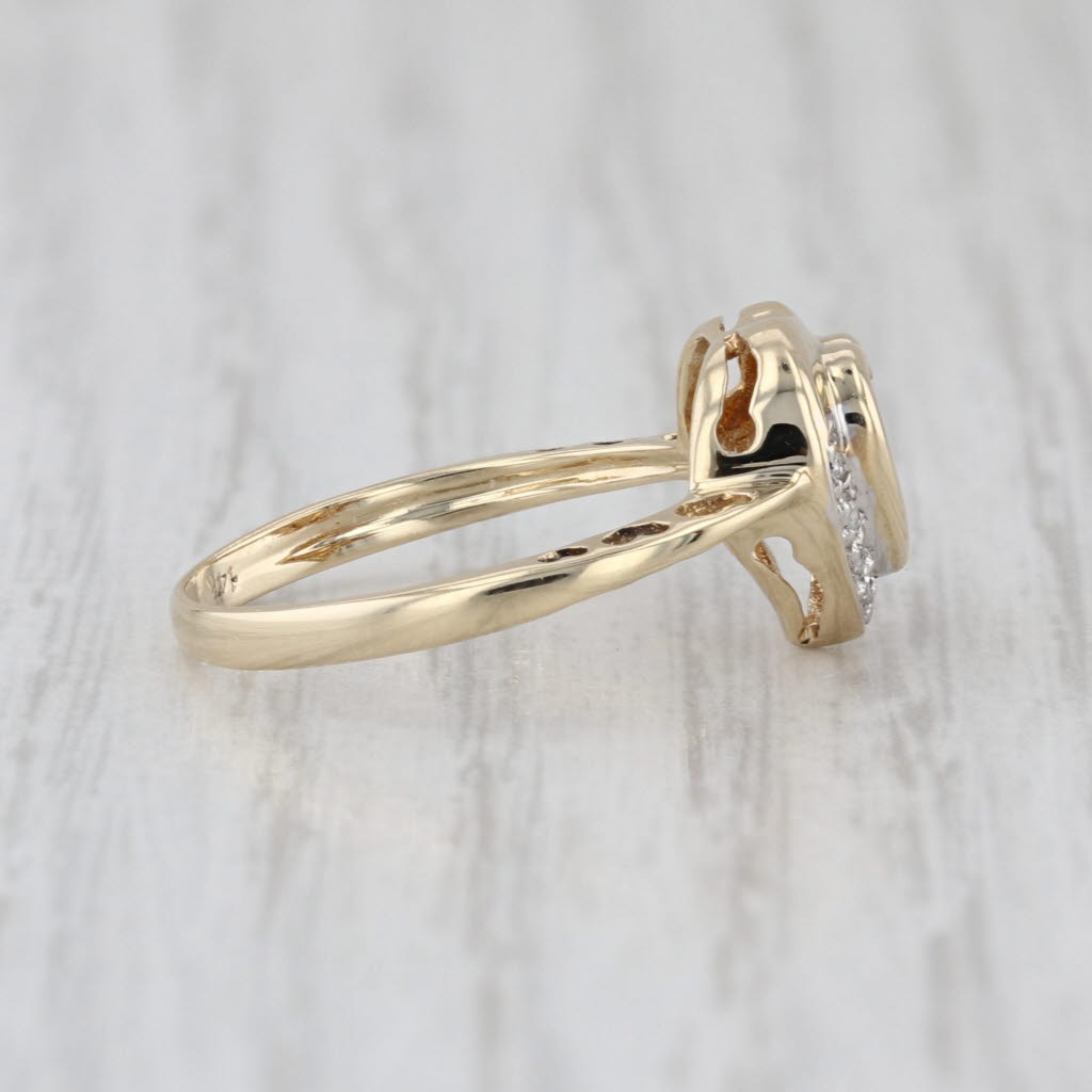 0.81ctw Citrine Heart Diamond Halo Ring 14k Yellow Gold Size 6
