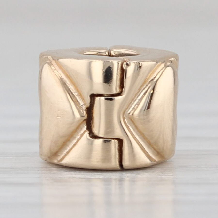 Authentic Pandora Simple Heart Clip Charm 750243 14k Gold Lock 585 ALE