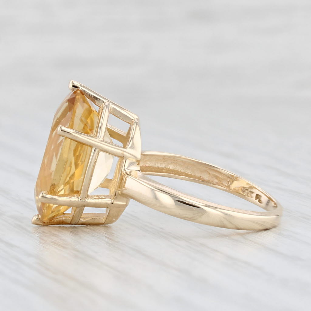 Light Gray 8.75ct Oval Citrine Solitaire Ring 10k Yellow Gold Size 6.75